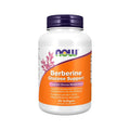 Frasco branco e laranja com tampa azul de Berberine Glucose Support 90 cápsulas Now – Suporte para metabolismo e regulação da glicose