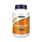 Betain HCI 648 mg 120 Cápsulas Now Foods