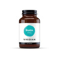 Biotina 2500mcg 90 Cápsulas Viridian, suplemento vegan com biotina em base de alfafa, spirulina e mirtilo para cabelo, pele e unhas.