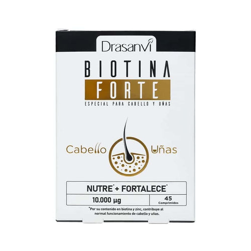 Complemento alimenticio que combina biotina, hierro y zinc. Contribuye al mantenimiento de un cabello, piel y uñas saludables.