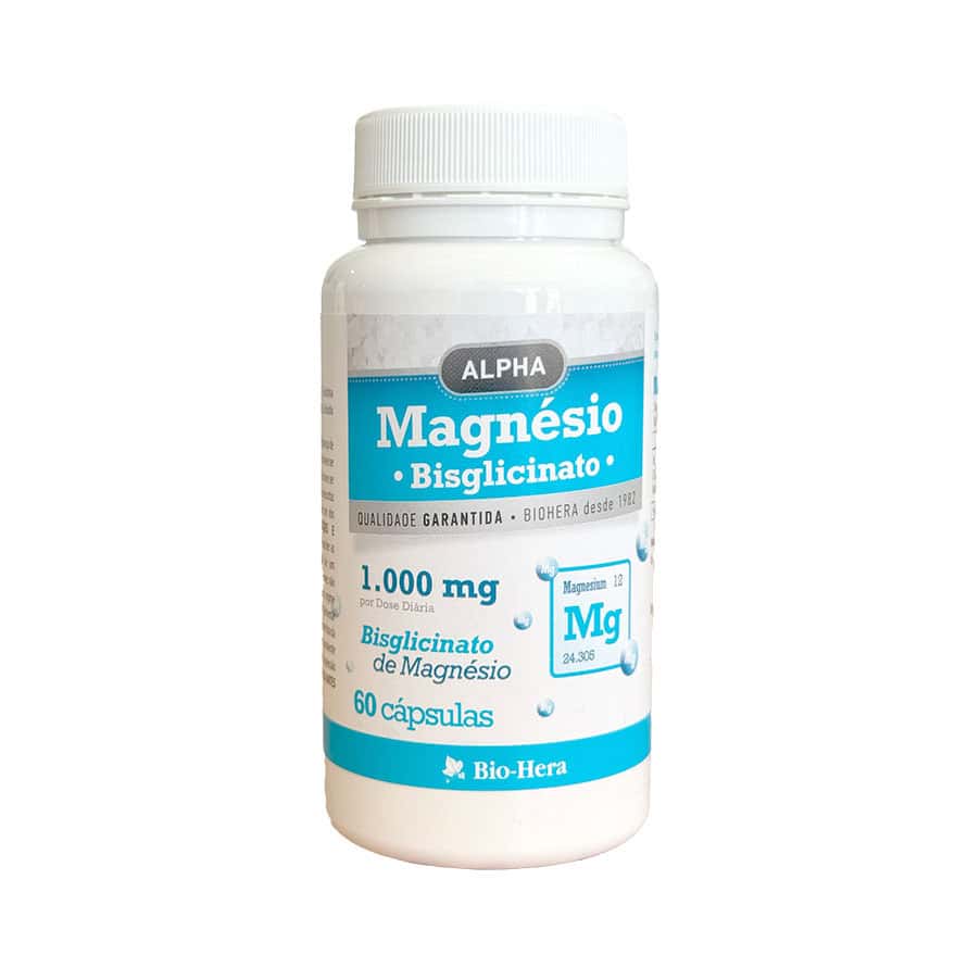 Frasco de Magnésio Bisglicinato 60 Cápsulas Biohera – Suplemento para redução da fadiga e saúde muscular Compra Online