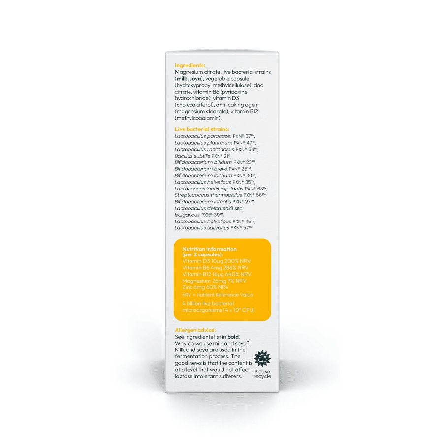 bio-kult brighten frasco branco com 60 cápsulas probióticas, suplemento alimentar para bem-estar emocional e imunidade