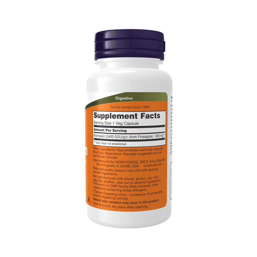 Bromelain 500mg 60 Cápsulas Now Foods