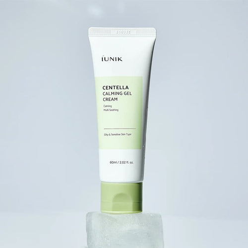 Crema-gel calmante Iunik con Centella Asiática en tubo de 60 ml para hidratar y suavizar la piel sensible.