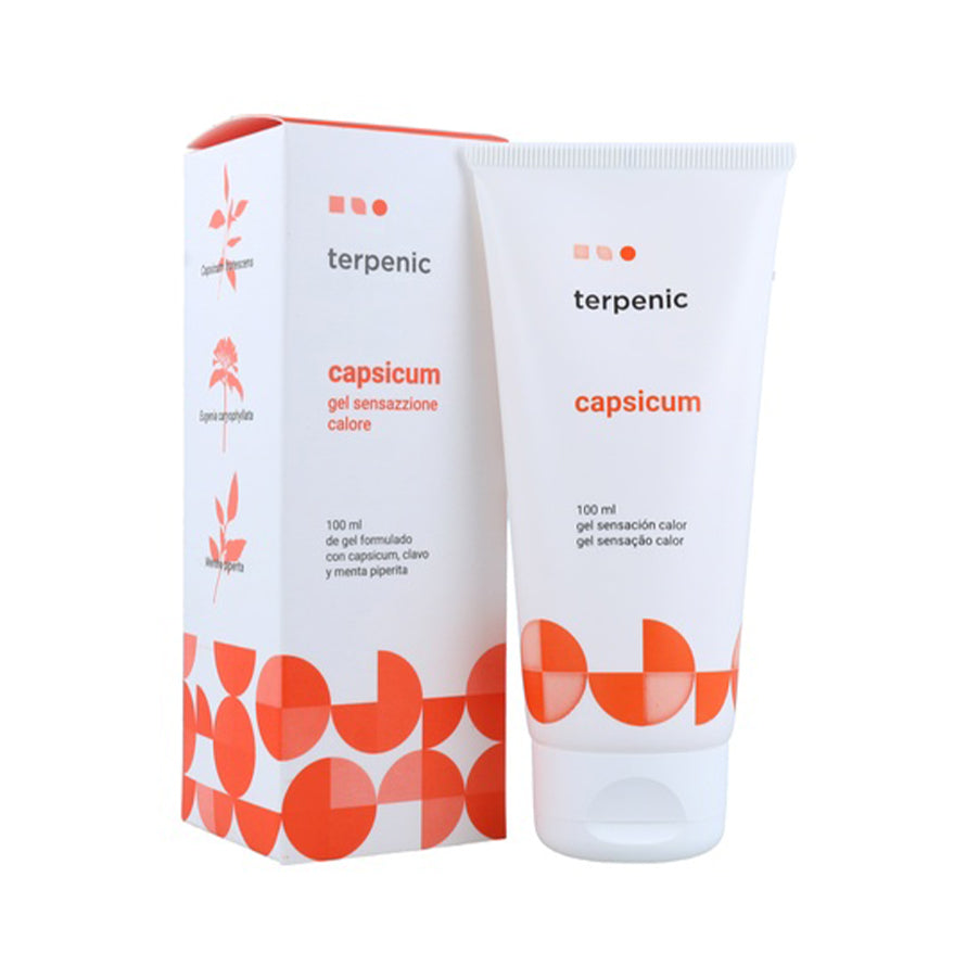 O Capsicum Gel 100ml Terpenic é um gel de uso tópico com efeito calor à base de capsicum, cravinho e hortelã-pimenta. 
