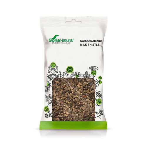 Envase para semillas de cardo mariano para infusión de 75 g de Soria Natural, una hierba natural para el apoyo hepático y la desintoxicación.