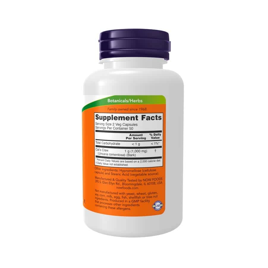 Cat's Claw 500mg 100 Cápsulas Now Foods