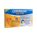 Cerebrum Dual Action Natiris, suplemento alimentar com colina, coenzima Q10, vitaminas e minerais, em embalagem de 20 ampolas.