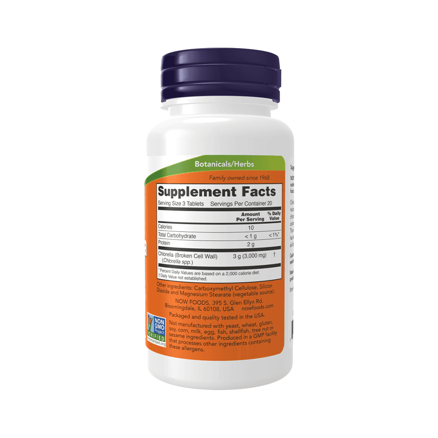 Clorela 1000mg 60 Comprimidos Now Foods