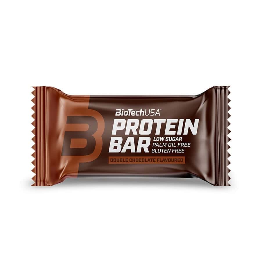 Barrita proteica con 11 g de proteína, baja en azúcar, rica en fibra y sin gluten. Ideal para consumir proteína de calidad en cualquier momento.