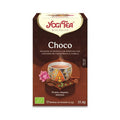 Infusión orgánica de chocolate Yogi Tea en un paquete de 17 bolsitas de té, una aromática mezcla de cacao, canela y especias ayurvédicas.