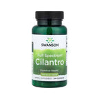 Coentro 425 mg Swanson em cápsulas, frasco com 60 cápsulas para apoio digestivo e desintoxicação natural