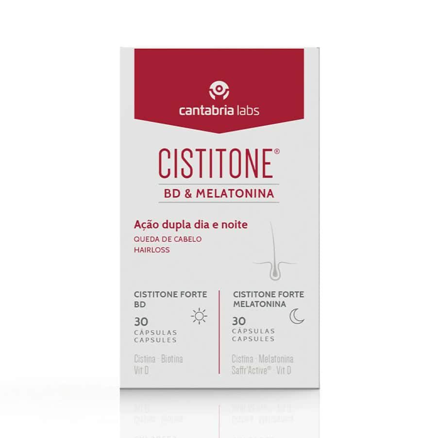 Cistitone Forte BD e Melatonina 30 mais 30 cápsulas Cantabria Labs para saúde urinária e apoio ao sono