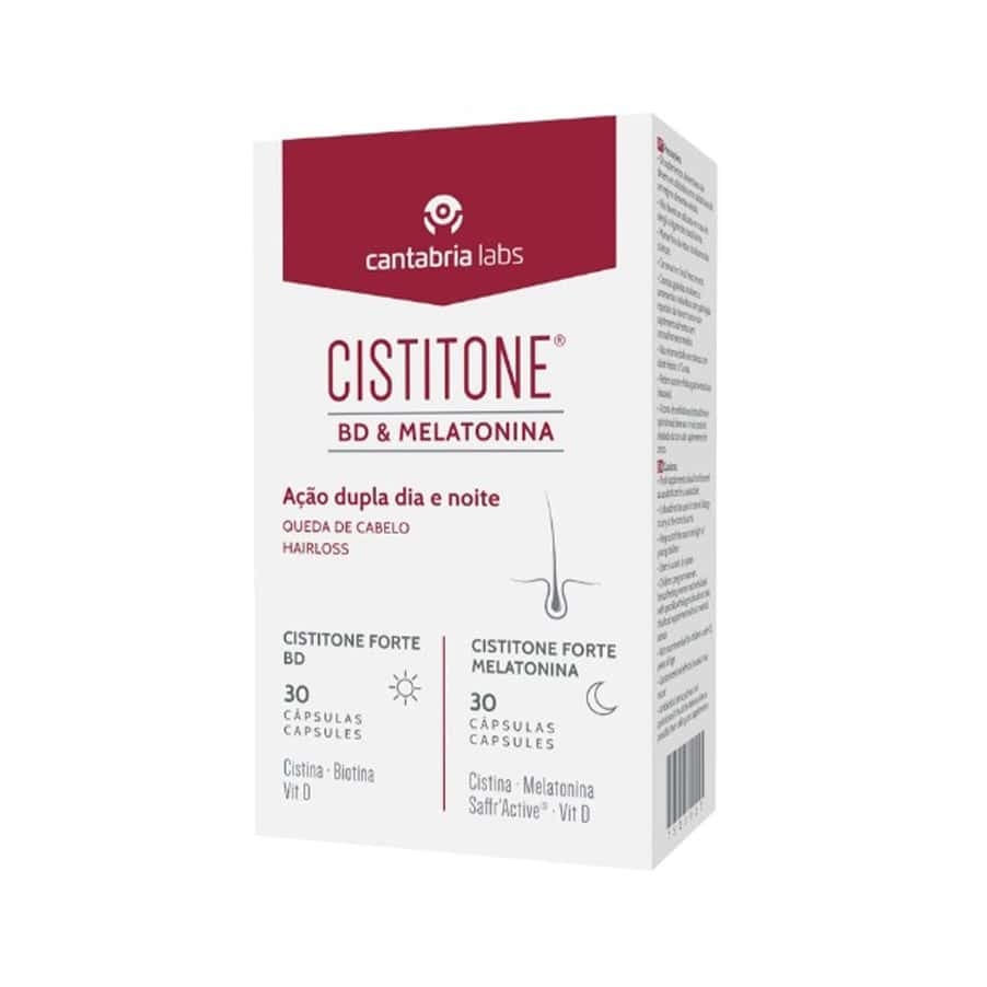 Cistitone Forte BD e Melatonina 30 mais 30 cápsulas Cantabria Labs para saúde urinária e apoio ao sono
