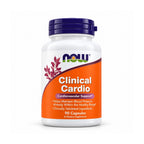 Clinical Cardio 90 cápsulas da NOW Foods, suplemento alimentar com L-carnitina, espinheiro-alvar, extrato de grainha de uva, coenzima Q10, vitamina D3 e vitamina K2.