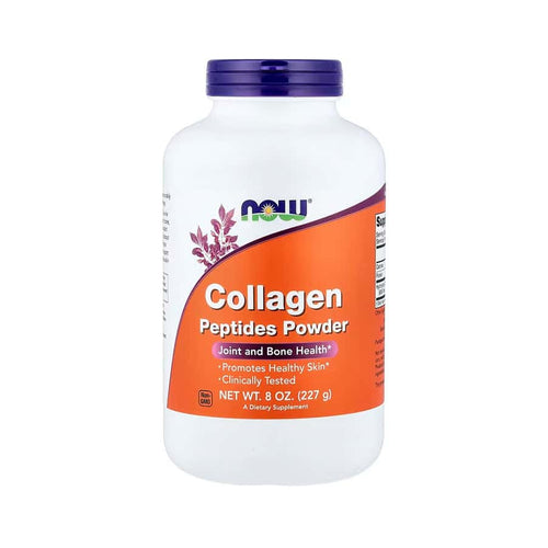 Péptidos de colágeno en polvo de Now Foods: colágeno hidrolizado en polvo para el cuidado de la piel y las articulaciones.