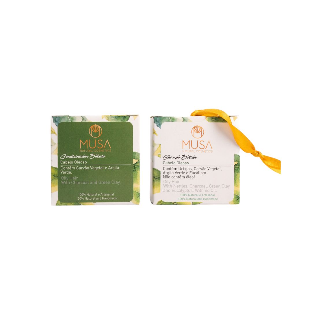 Condicionador Sólido para Cabelo Oleoso 40gr Musa Natural Cosmetics, cuidado capilar em formato sólido para hidratar sem pesar.