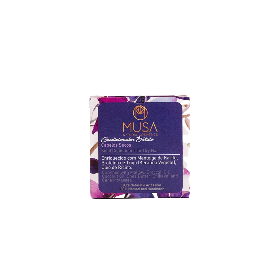 Condicionador Sólido para Cabelo Seco 40gr Musa Natural Cosmetics, cuidado nutritivo em formato sólido para cabelos secos.