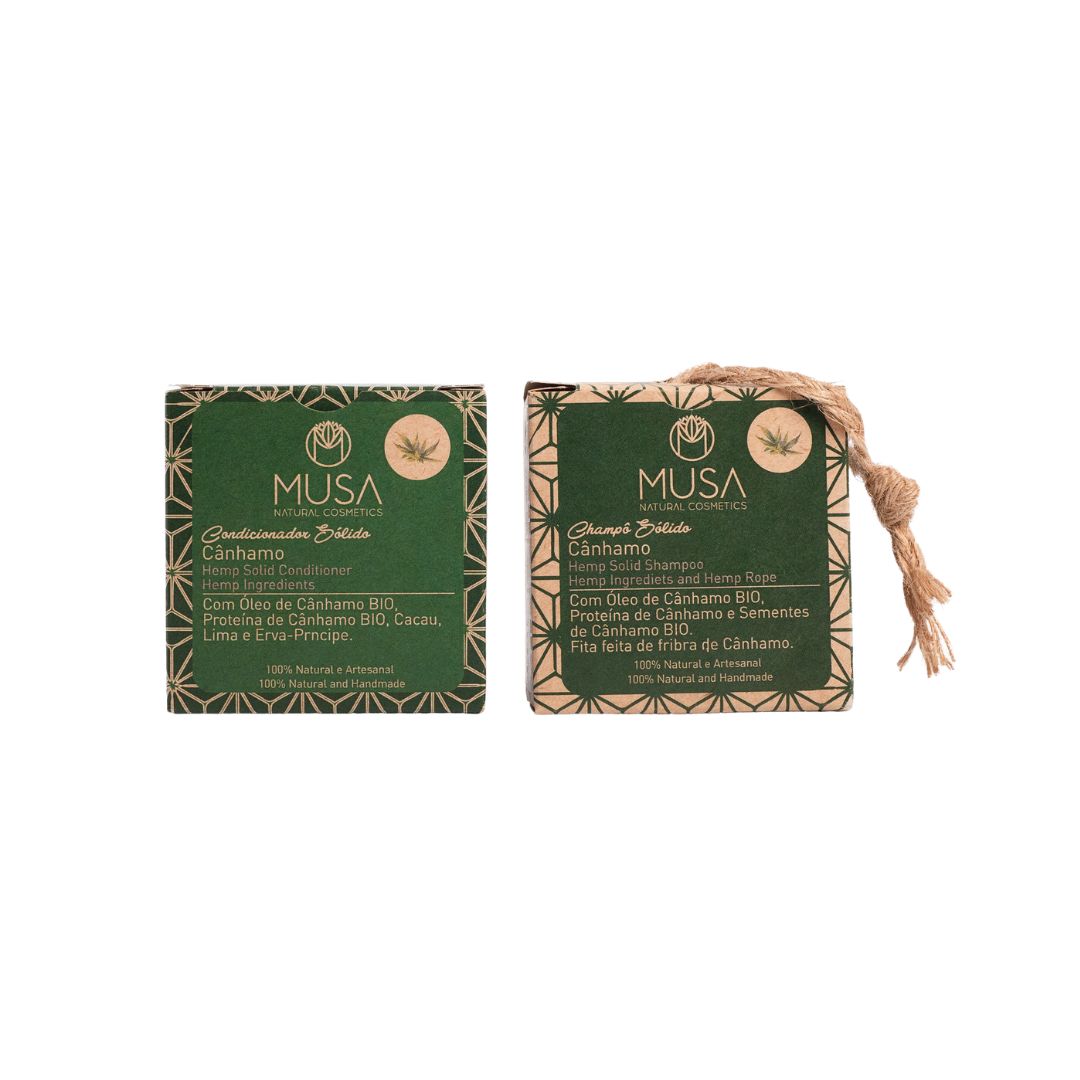 Condicionador Sólido de Cânhamo 40gr Musa Natural Cosmetics, cuidado capilar nutritivo em formato sólido.