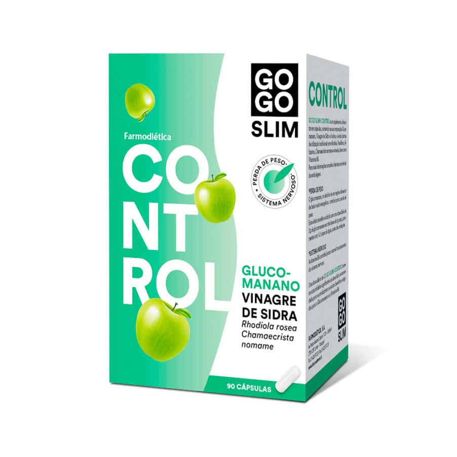 Frasco Go Go Slim Control con 90 cápsulas de Farmodiética, un complemento para el control de peso y el metabolismo de las grasas.
