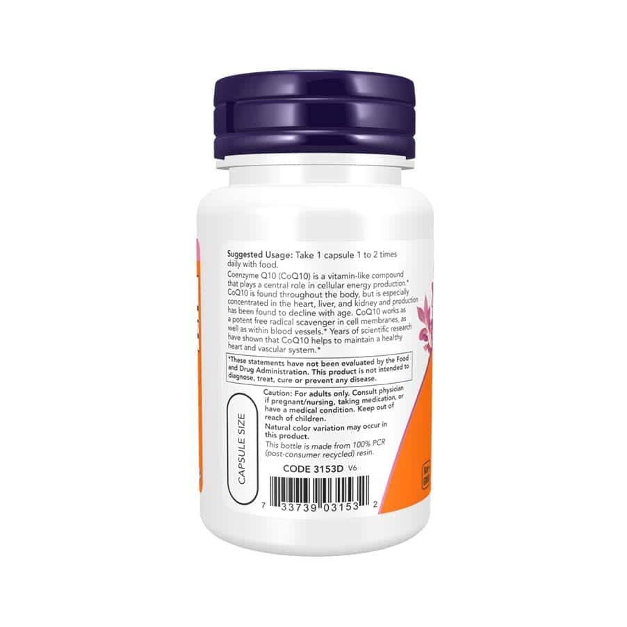 Coenzima Q10 60mg 60 Cápsulas Now Foods