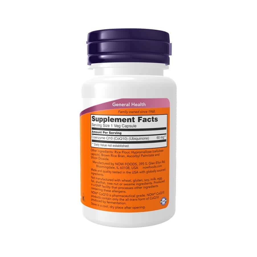 Coenzima Q10 60mg 60 Cápsulas Now Foods