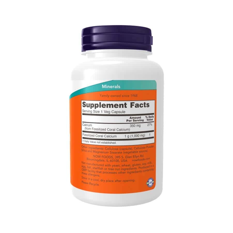 Cálcio Coral 1000mg 100 cápsulas Now Foods