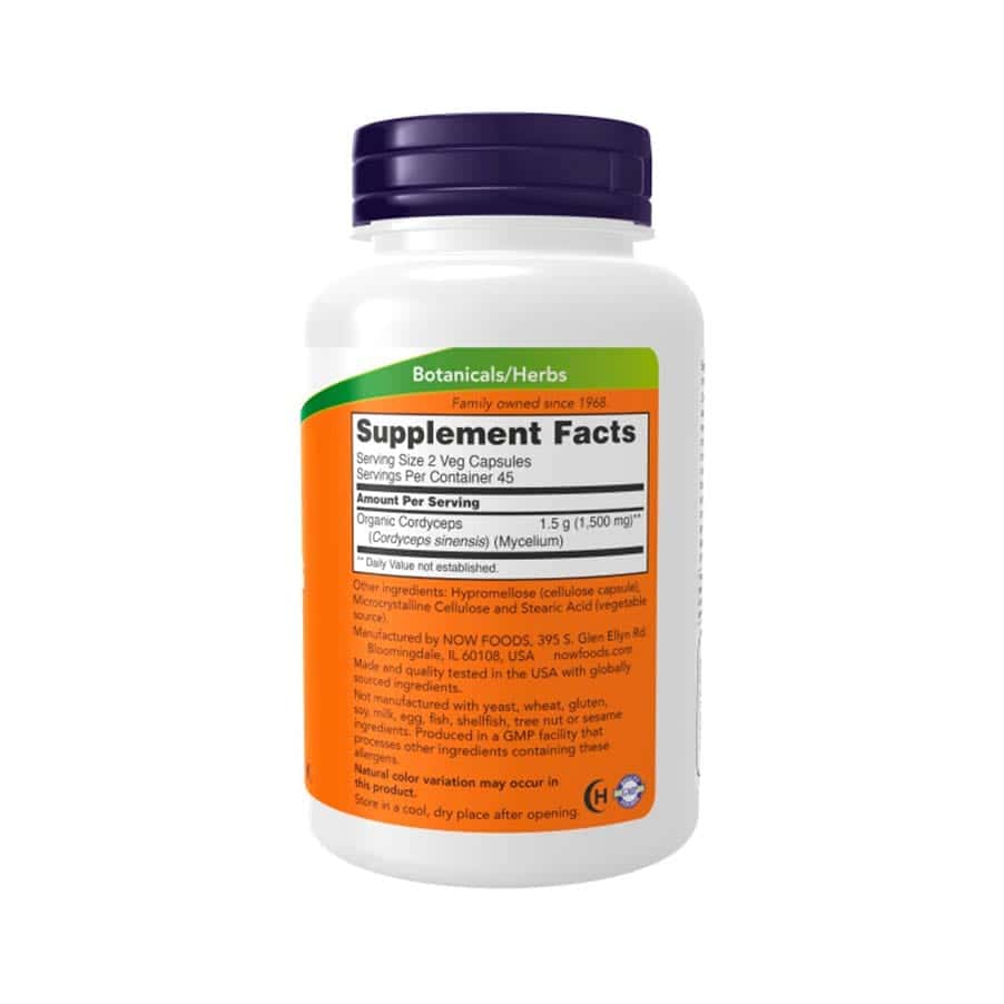 Cordyceps 750mg 90 cápsulas Now Foods