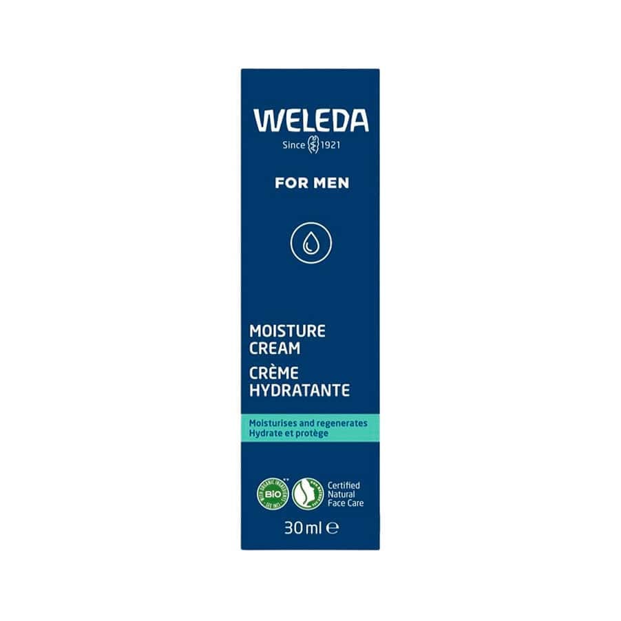 Bisnaga do Creme Hidratante Homem 30ml da Weleda, cuidado diário natural para hidratação da pele masculina.