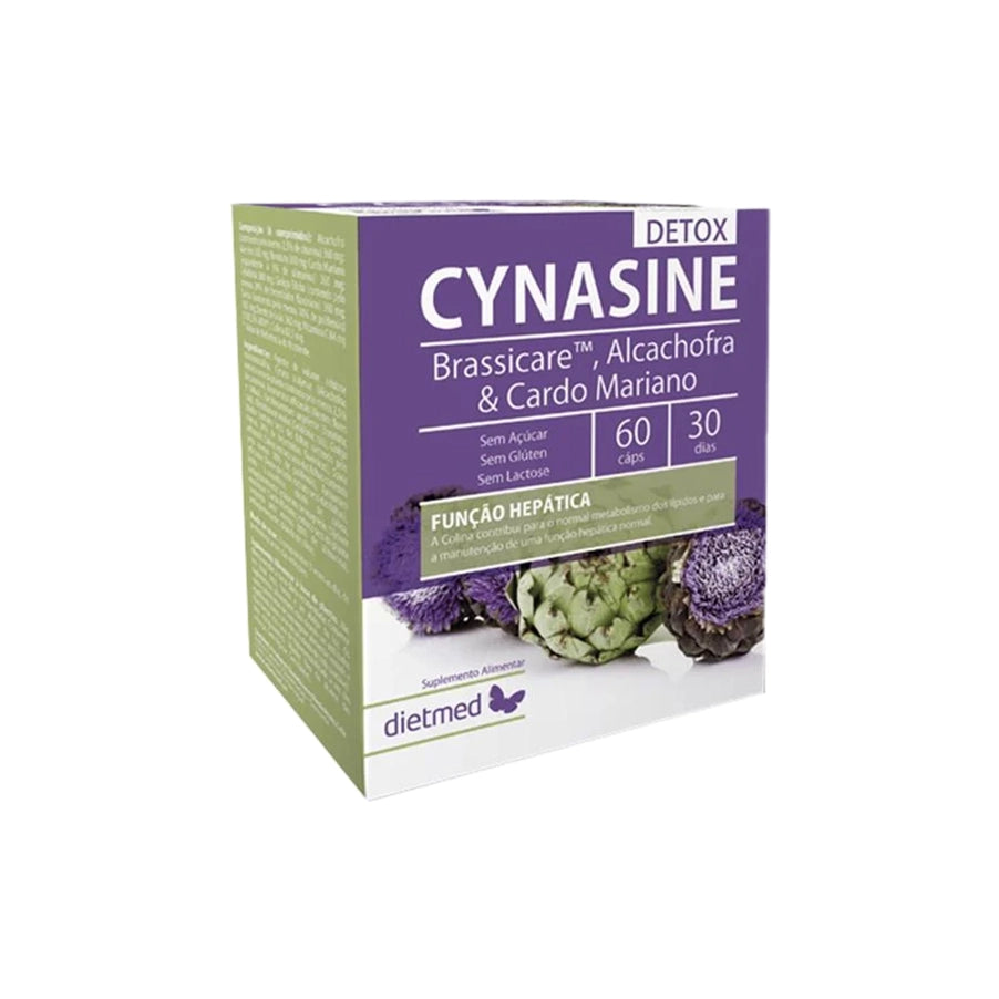 Cynasine Detox 60 Cápsulas Dietmed, suplemento alimentar com cardo-mariano, alcachofra, dente-de-leão, colina, vitamina C e Brassicare.