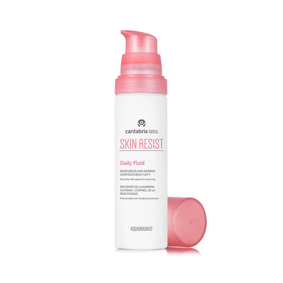 Fluido hidratante facial Skin Resist Daily da Cantabria Labs para pele sensível com ação calmante e protetora
