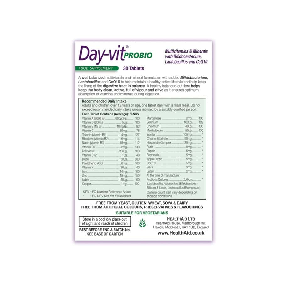 Day Vit Probio 30 Comprimidos Health Aid