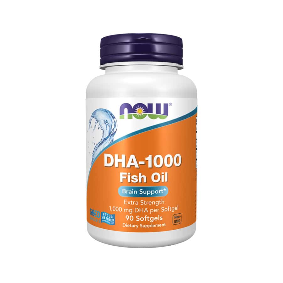 DHA-1000 Fish Oil Now Foods cápsulas com óleo de peixe concentrado em DHA
