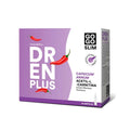 Envase de Go Go Slim DrenPlus con 20 ampollas de Farmodiética, un suplemento drenante natural para la retención de líquidos y la desintoxicación.