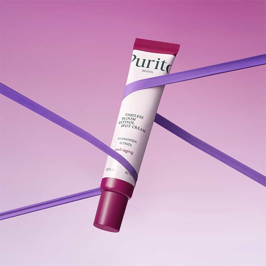 creme purito seoul timeless bloom retinol spot em bisnaga de 30ml para reduzir rugas e melhorar a firmeza da pele