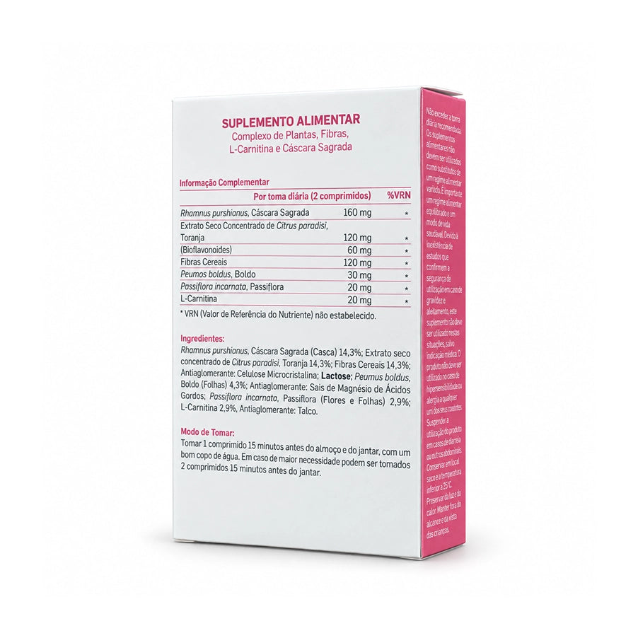 E-Magress M-K 350 mg da Bioceutica em embalagem de 60 comprimidos para apoio ao trânsito intestinal.