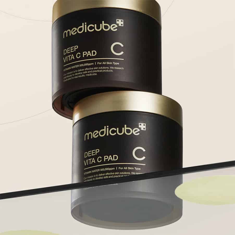 discos exfoliantes medicube deep vita c 70 pads em boiao de 150gr para iluminar e uniformizar a pele