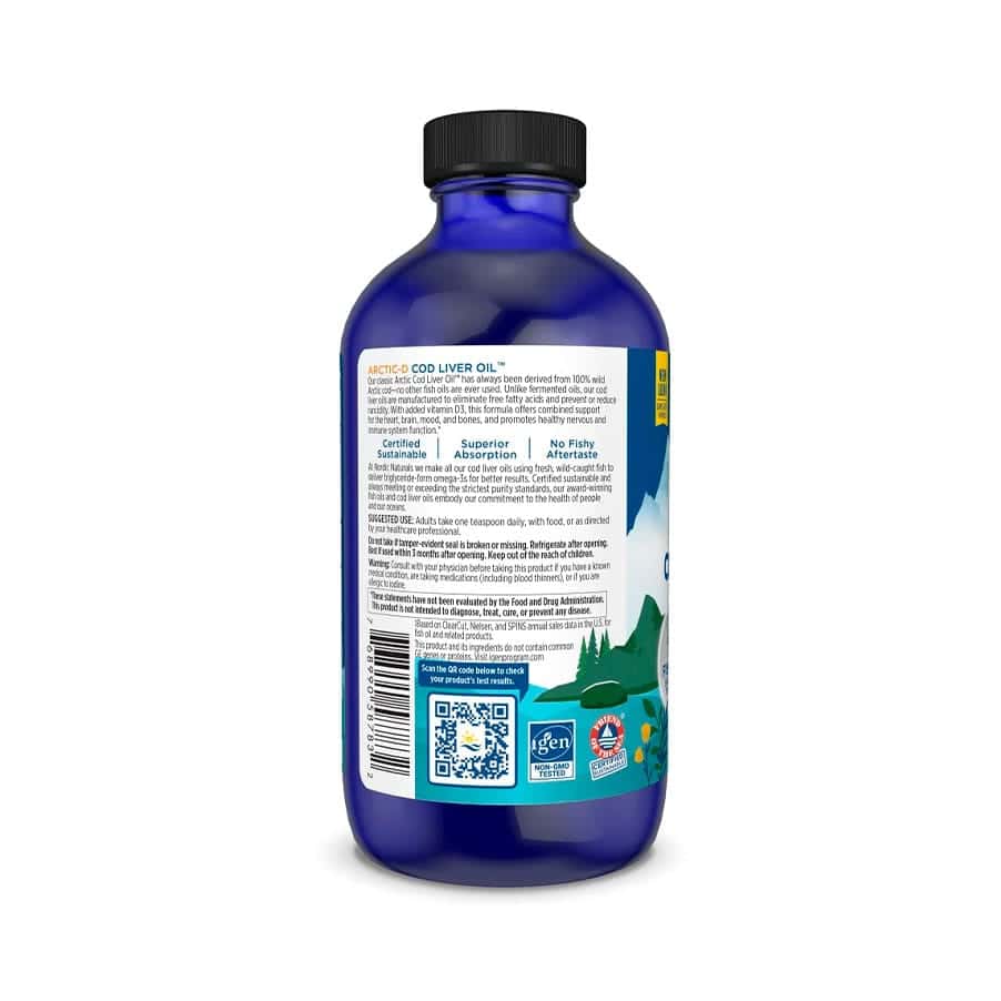 Arctic-D Óleo de Fígado de Bacalhau 237ml Nordic Naturals