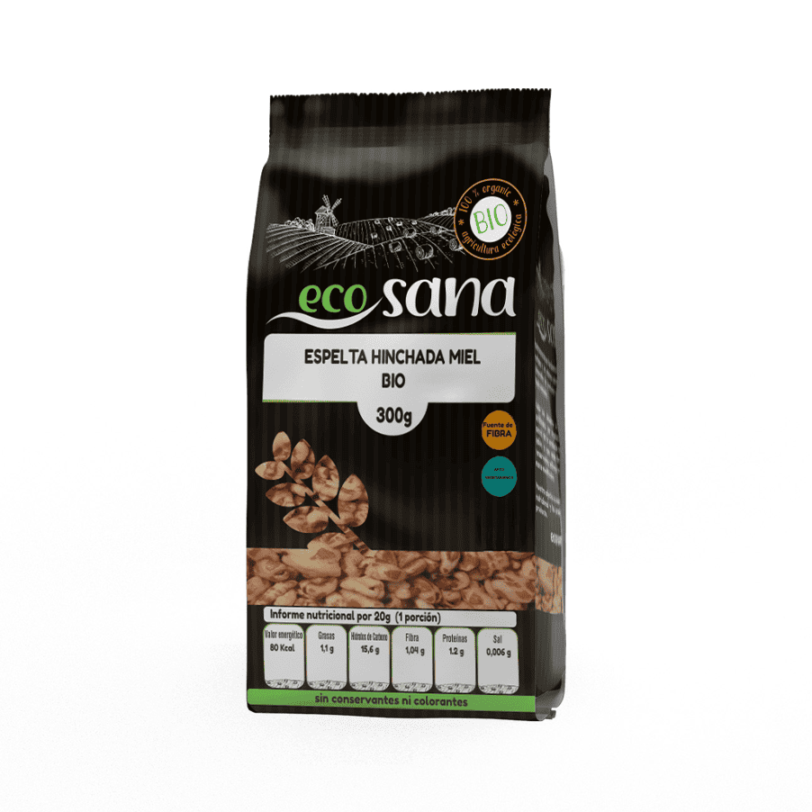 Espelta tufada com mel biológica Ecosana cereal crocante de espelta com mel