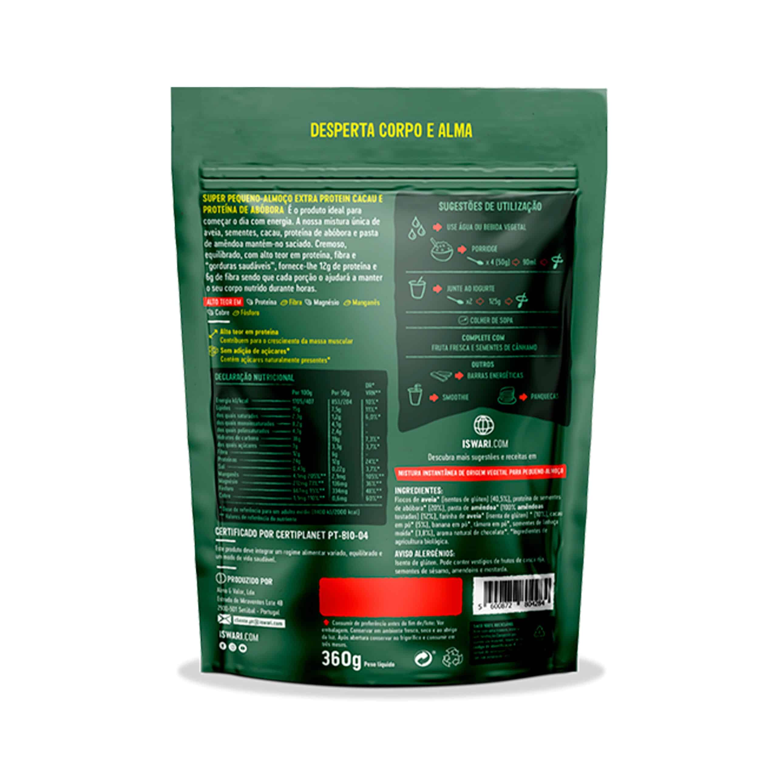 Super Pequeno-Almoço Extra Proteina 360gr Iswari