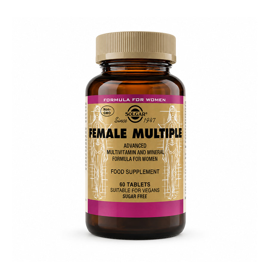Solgar Female Multiple é um suplemento alimentar elaborado com uma fórmula exclusivamente concebida para mulheres em idade fértil.
