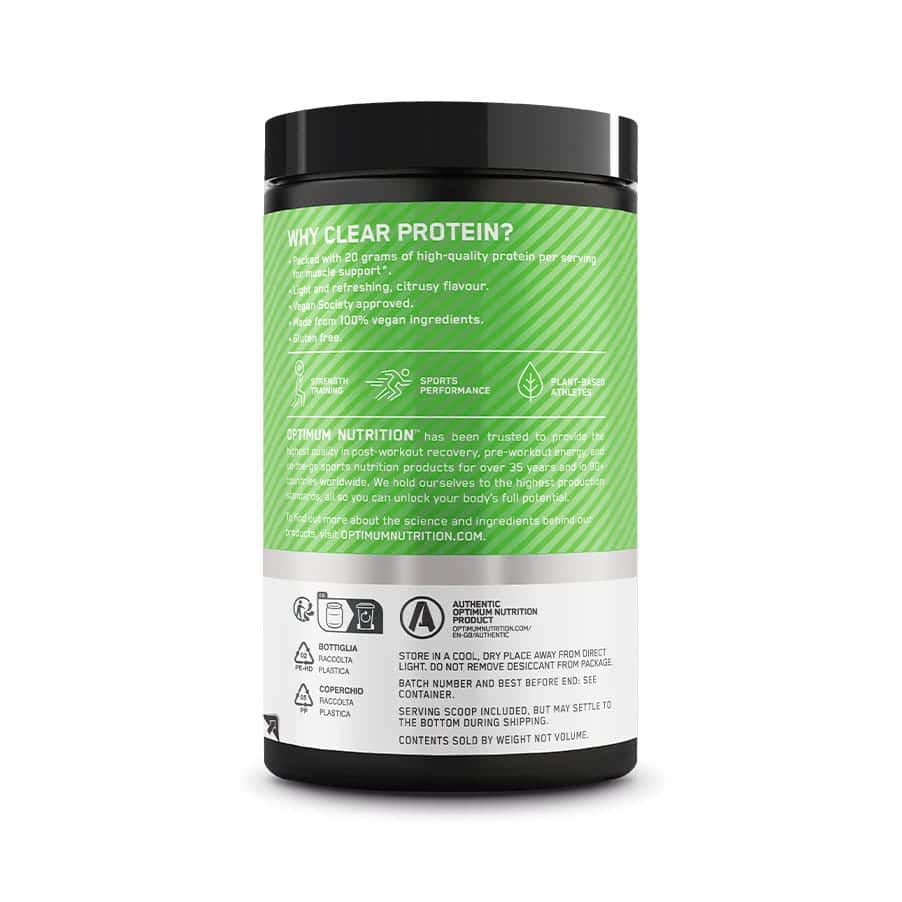Clear Protein Isolate 100% Vegetal Lima Limão 280gr Optimum Nutrition