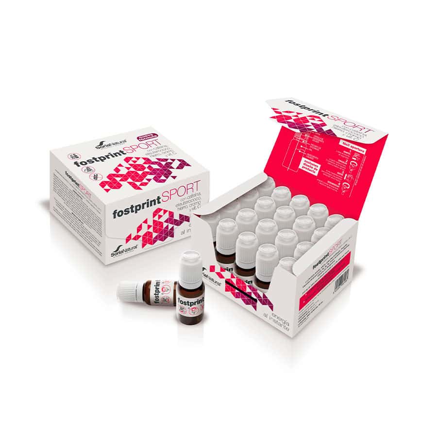 Fostprint Plus, envase de 20 ampollas de 15 ml de Soria Natural, es un suplemento energético para una mayor vitalidad y rendimiento físico.