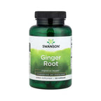 Raiz de gengibre Swanson em cápsulas, frasco com 120 cápsulas para apoio digestivo e conforto gastrointestinal
