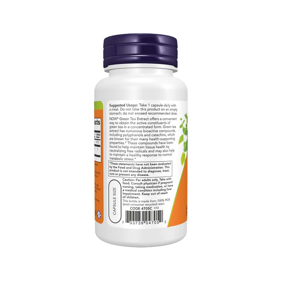 Extrato de Chá Verde 400mg 100 cápsulas Now Foods suplemento antioxidante para metabolismo e controlo do peso