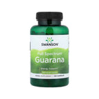 Guaraná 500 mg Swanson em cápsulas, frasco com 100 cápsulas para apoio à energia, foco e desempenho físico