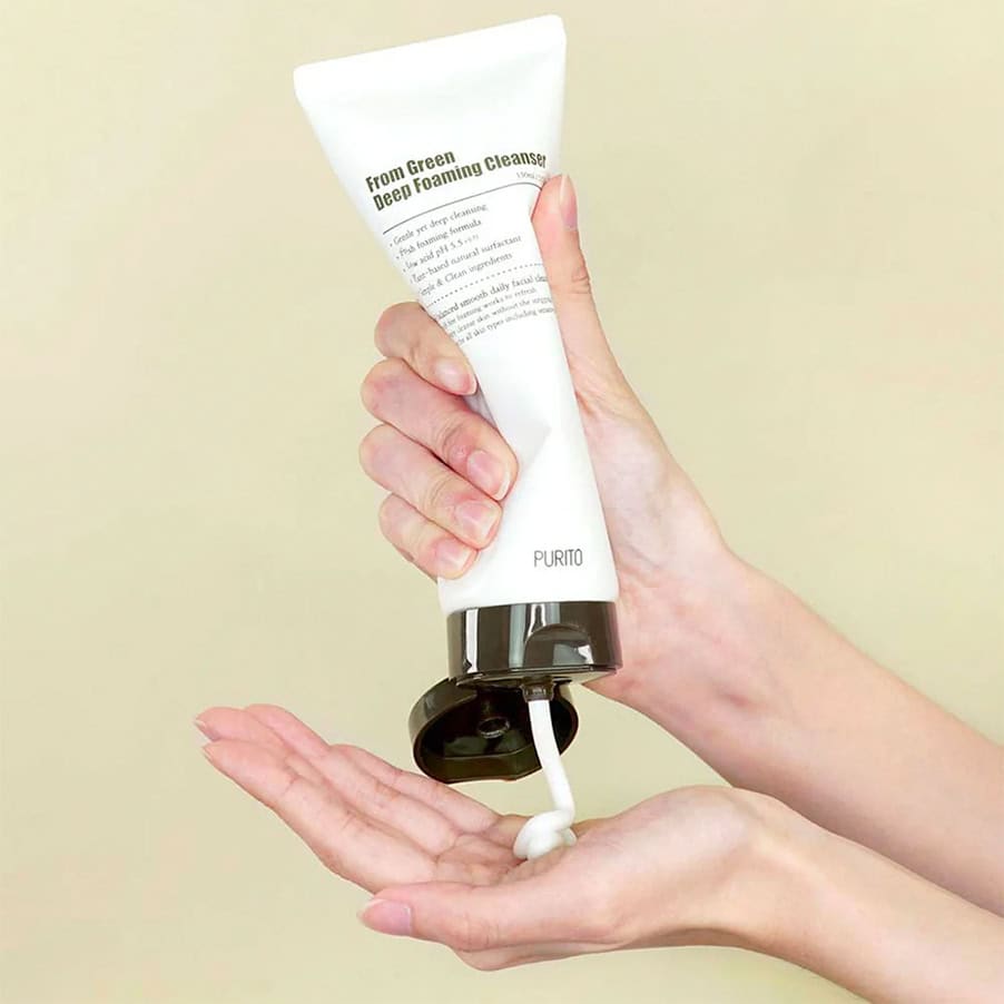 Tubo de 150ml da espuma de limpeza profunda From Green da marca Purito Seoul