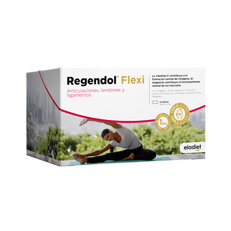 Embalagem do RegenDol Flexi com 14 saquetas da Eladiet, suplemento para suporte articular e mobilidade