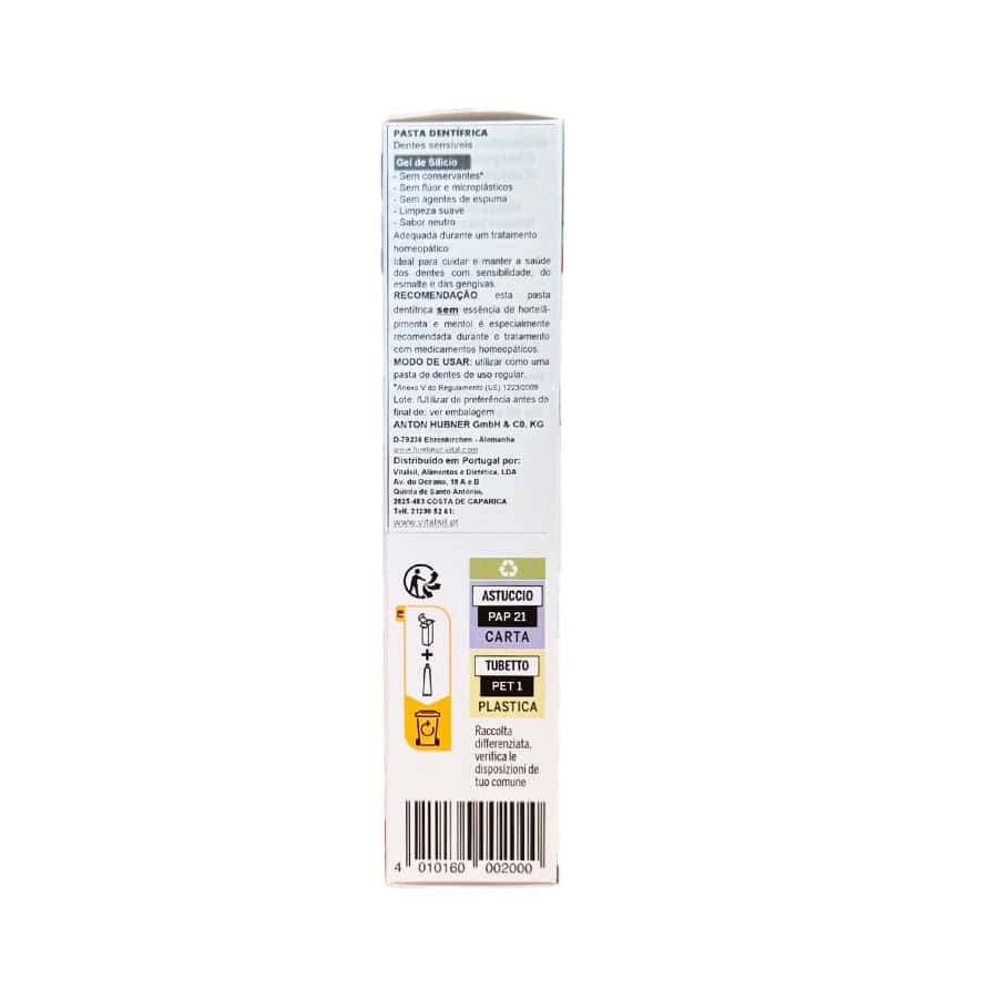 Pasta Dentífrica Silicea S/ Mentol 50ml Hubner