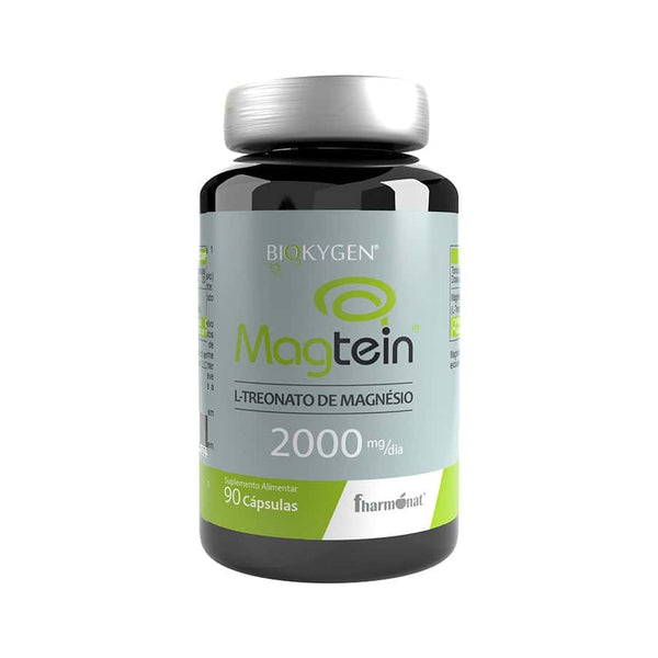 Magtein L'Threonate Magnesio, frasco con 90 cápsulas de Biokygen, un suplemento para el apoyo cognitivo.